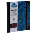Carnet Marbre 220x170, 192 pages lignées - Bleu