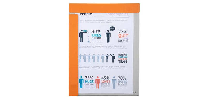 Porte-bloc aimanté rembordé plastique pour A4