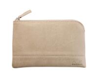 Rhodiarama pochette zippée en simili cuir - taille S (11x17 cm) - Beige