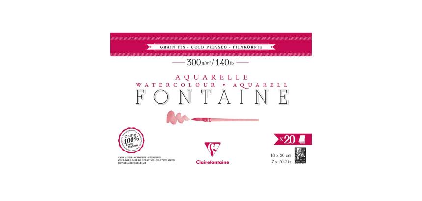 Fontaine bloc collé 4 côtés 20F 18x26cm 300g grain fin