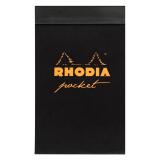 Bloc Pocket Rhodia 7,5x12 cm petits carreaux 5x5 - Noir