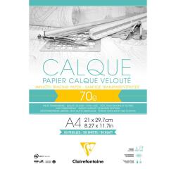 Papier Calque bloc collé 50F A4 70/75g