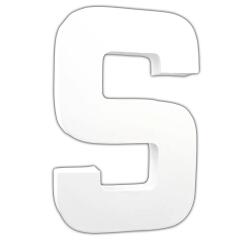 Lettre S 20,5cm - Blanc