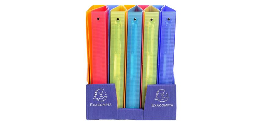 Classeur 4 anneaux 30mm polypropylène 12/10e Linicolor - A4 maxi - Couleurs assorties