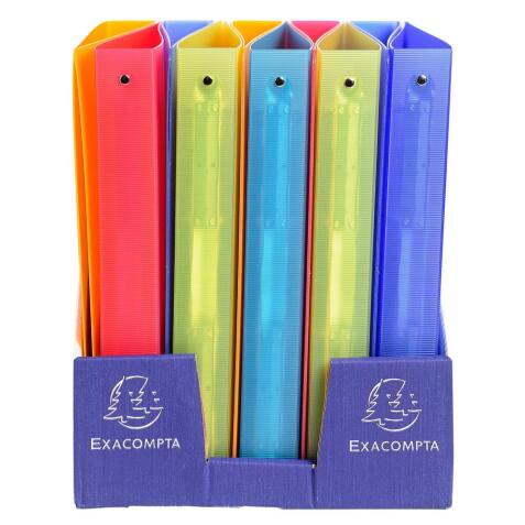 Classeur 4 anneaux 30mm polypropylène 12/10e Linicolor - A4 maxi - Couleurs assorties