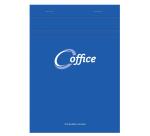 Bloc de bureau Office agrafé en-tête A5 100 feuilles petits carreaux 56 g - Bleu
