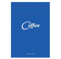 Bloc de bureau Office agrafé en-tête A5 100 feuilles petits carreaux 56 g - Bleu