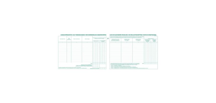 Piqûre Garagistes - Occasion intérieur & Export - avec registre de comparaison -texte NL - 80 pages