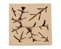 Boite végétale carrée 17x17x3cm - Kraft