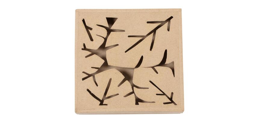 Boite végétale carrée 17x17x3cm - Kraft