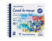 Aquapad Carnet de Voyage album spiralé 15F 19x20cm 300g