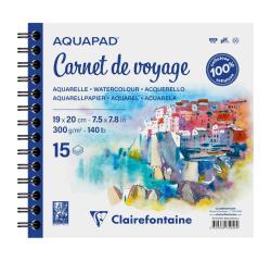 Aquapad Carnet de Voyage album spiralé 15F 19x20cm 300g