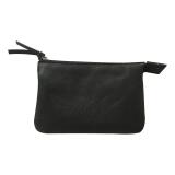 CUIR Petite Pochette 2 compartiments 13x9cm - Noir