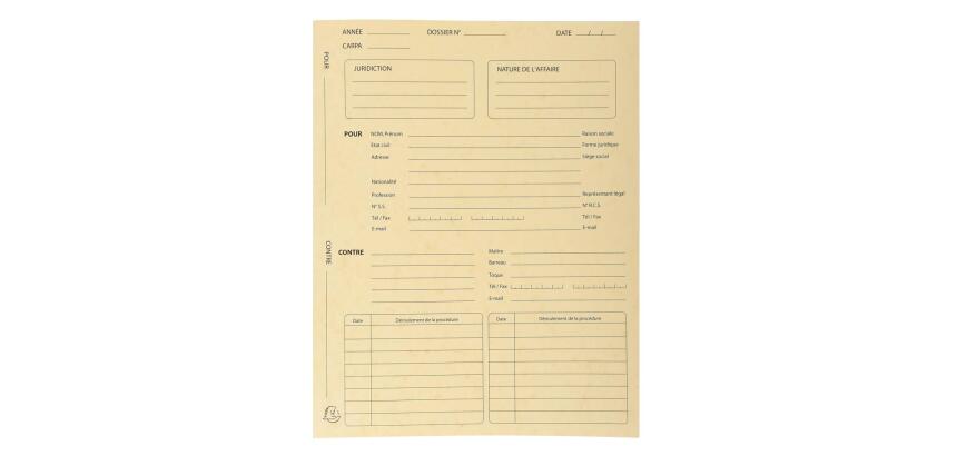 Paquet de 25 dossiers de procédure carte lustrée 25x32cm