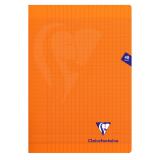 Cahier piqué Mimesys A4 48 pages grands carreaux couverture polypropylène - Orange
