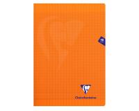 Cahier piqué Mimesys A4 48 pages grands carreaux couverture polypropylène - Orange