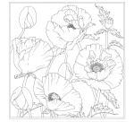 Carré 100% soie - 90x90cm Pavot - Blanc
