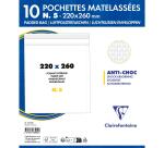 Paquet de 10 Pochettes Blanches Matelassées de Film à Bulles 220x260 mm - Auto-adhésives - Blanc