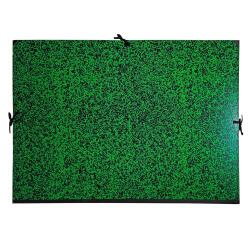 Carpetas de dibujo con cinta de tela, EXA+ - 52x72 cm para archivar 50 x 65 cm - Lomo de tela: 3 cm y cantos de tela - ANNONAY - Verde