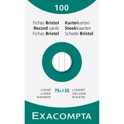 Pk100 Exa Rec Card 7.5x12.5 Lined White - White