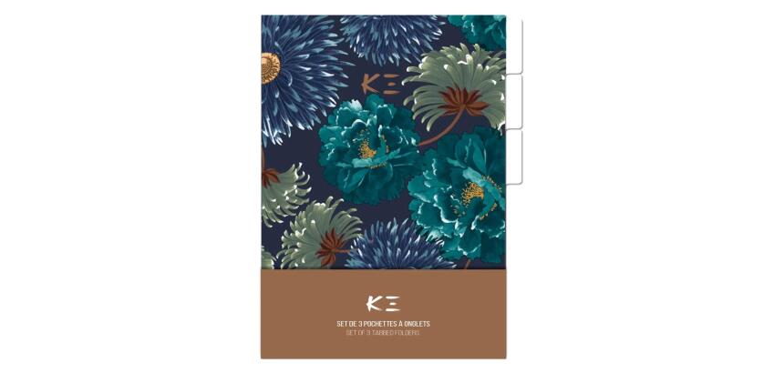 K3 blue, Set de 3 pochettes à onglets 22x31 cm, ass. - Multicolore