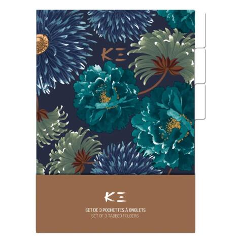 K3 blue, Set de 3 pochettes à onglets 22x31 cm, ass. - Multicolore