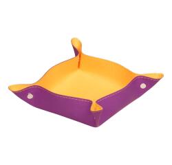 Rhodiarama vide-poche réversible simili cuir italien 12x12x4,5 cm - Violet