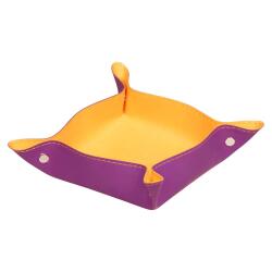 Rhodiarama vide-poche réversible simili cuir italien 12x12x4,5 cm - Violet
