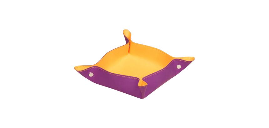 Rhodiarama vide-poche réversible simili cuir italien 12x12x4,5 cm - Violet