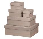 Rhodiarama set 5 boîtes gigognes simili cuir italien 44x34x16 cm - Touche de rose