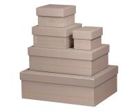 Rhodiarama set 5 boîtes gigognes simili cuir italien 44x34x16 cm - Touche de rose