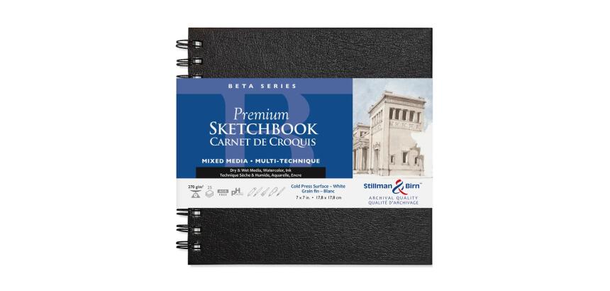 Beta Series carnet spiralé 25F 17,8x17,8cm 270g - Blanc