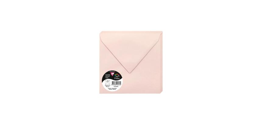 Enveloppe 165 x 165 mm Pollen Clairefontaine 120 g/m² sans fenêtre avec patte gommée - Paquet de 20