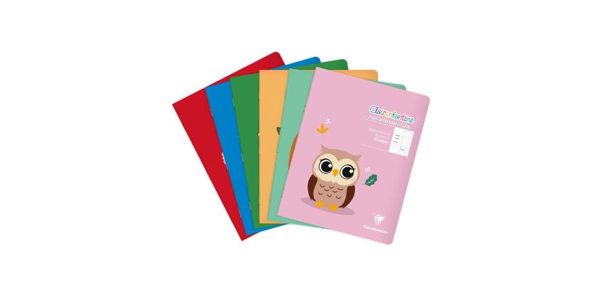 Cahier piqué 17x22 cm 32 pages double ligne 2 mm + interligne verticale + marge - Assortis