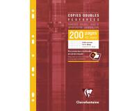 Copies doubles sous étui A4 200 pages perforées petits carreaux + marge