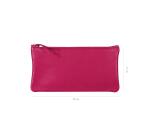 CUIR TEINTÉ Trousse plate 22x11 cm Framboise