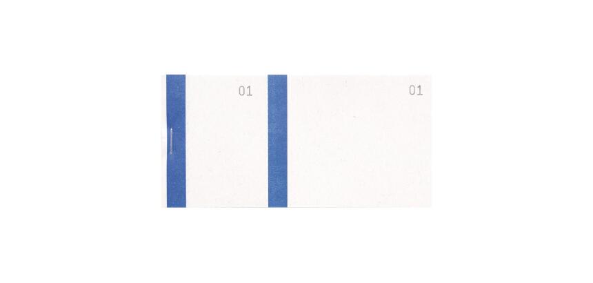 Bloc vendeur à bande couleur 100 feuillets double numérotage - 6 ,6 x 13,5 cm