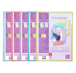 Carpeta de funda Kreacover® Chromaline Pastel semirígido 5/10e - (Vistas: 80 Fundas: 40) - 24x32 cm para A4 - Colores surtidos