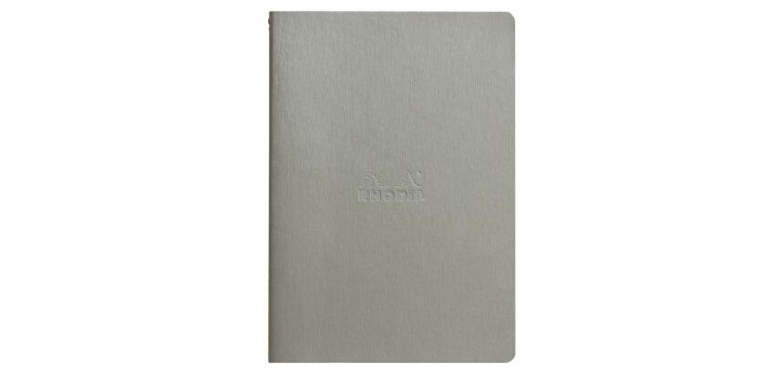 Rhodiarama piqûre textile A5 64p dot papier ivoire 90g - Argent