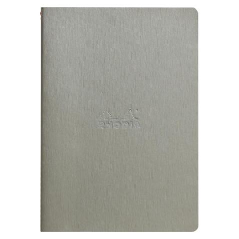 Rhodiarama piqûre textile A5 64p dot papier ivoire 90g - Argent