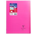 Cahier piqué Koverbook A4 96 pages grands carreaux couverture polypropylène transparent