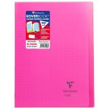 Cahier piqué Koverbook A4 96 pages grands carreaux couverture polypropylène transparent
