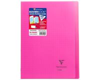Cahier piqué Koverbook A4 96 pages grands carreaux couverture polypropylène transparent