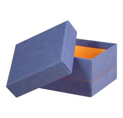 Rhodiarama set 5 boîtes gigognes simili cuir italien 44x34x16 cm - Saphir