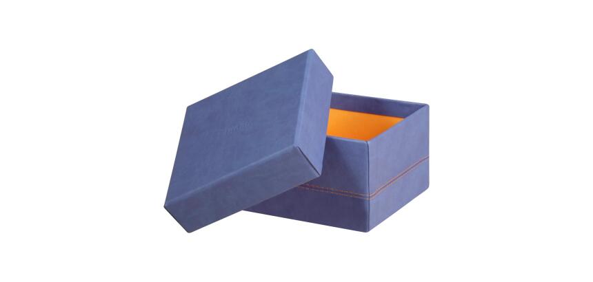 Rhodiarama set 5 boîtes gigognes simili cuir italien 44x34x16 cm - Saphir