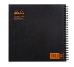 Reverse book Rhodia Classic reliure intégrale 21x21 cm 160 pages petits carreaux 5x5 détachables 80g - Noir