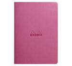 Rhodiarama piqûre textile A5 64p ligné papier ivoire 90g - Lilas