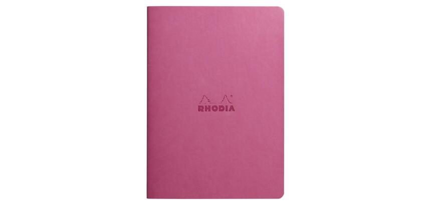 Rhodiarama piqûre textile A5 64p ligné papier ivoire 90g - Lilas
