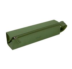 Rhodiarama trousse plumier simili cuir italien 23x5x5 cm - Sauge