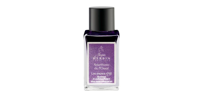 Encre 1798 à paillettes argentées 15ml - Violet améthyste